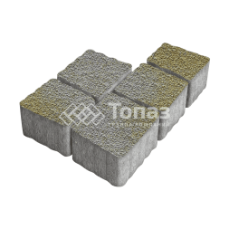 Тротуарная плитка Антик, меланж с гранитной крошкой, 4 см