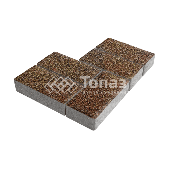 Тротуарная плитка 200х100х40, джафар оранжевый с мраморной крошкой