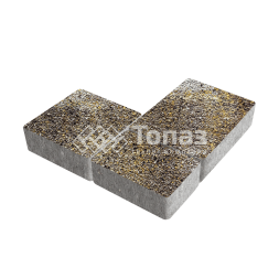 Тротуарная плитка Новый город, агат желтый с мраморной крошкой, 6 см