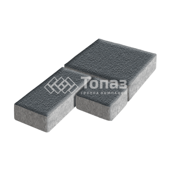 Тротуарная плитка Рубико, черная на камне, 4 см