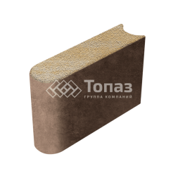 Камень бортовой БРШ 50.20.8, осень на камне, коричневое основание