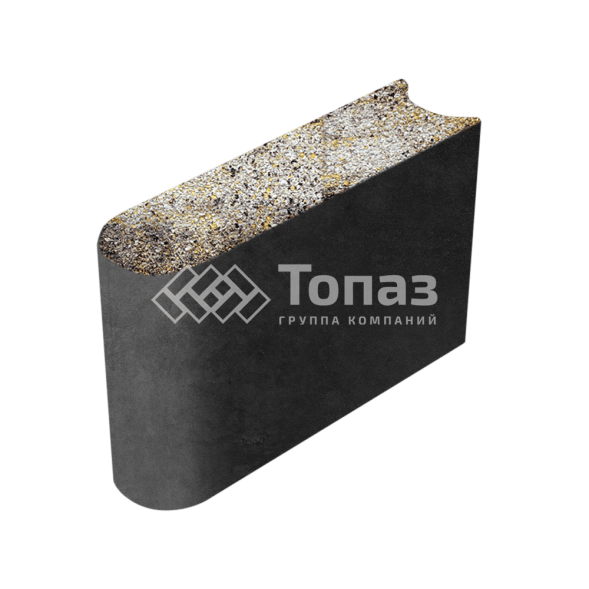 Камень бортовой БРШ 50.20.8, агат желтый на камне, черное основание