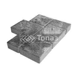 Тротуарная плитка Новый город, черно-белая с мраморной крошкой, 8 см 