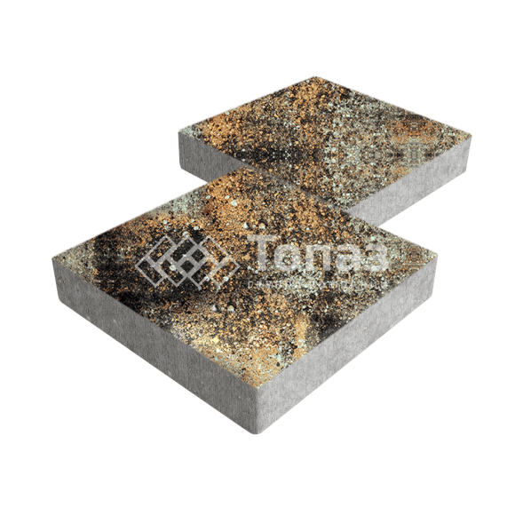 Тротуарная плитка Квадрат 500х500х70, агат кофейный   