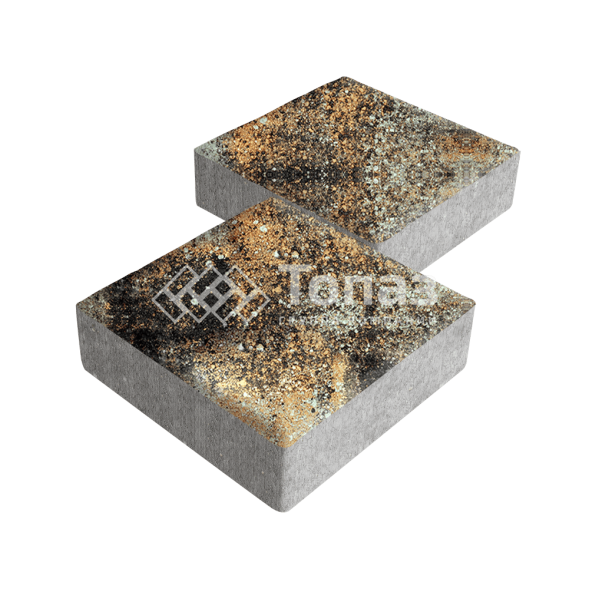 Тротуарная плитка Квадрат 200х200х40, агат кофейный   