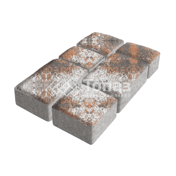 Тротуарная плитка Старый город, агат оранжевый, 4 см