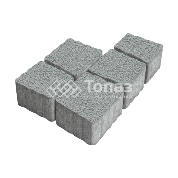 Тротуарная плитка Антик, серая на камне, 4 см