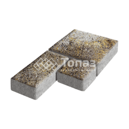 Тротуарная плитка Рубико, агат желтый на камне, 4 см