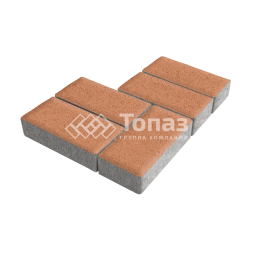 Тротуарная плитка 200х100х80, оранжевая