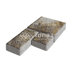 Тротуарная плитка Рубико, агат желтый с мраморной крошкой, 6 см