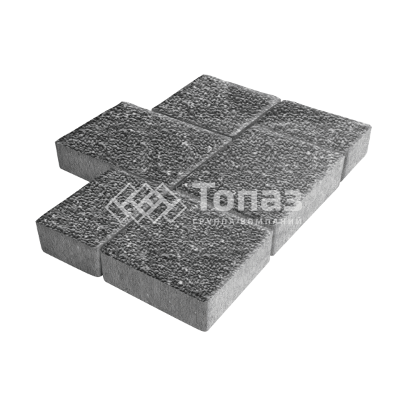 Тротуарная плитка Новый город, аляска черная с мраморной крошкой, 6 см