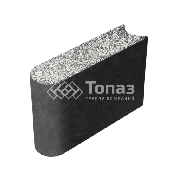 Камень бортовой БРШ 50.20.8, аляска белая на камне, черное основание