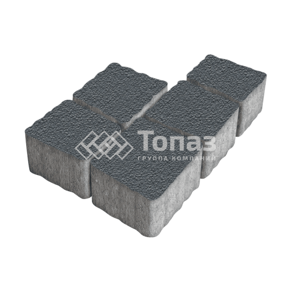 Тротуарная плитка Антик, черная на камне, 4 см