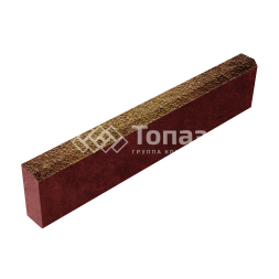 Камень бортовой БР 100.20.8, каир с гранитной крошкой, красное основание