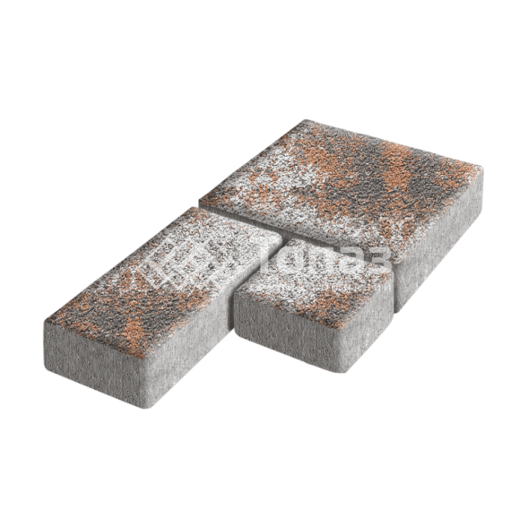 Тротуарная плитка Рубико, агат оранжевый на камне, 4 см