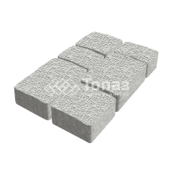 Тротуарная плитка Старый город, белая с гранитной крошкой, 6 см