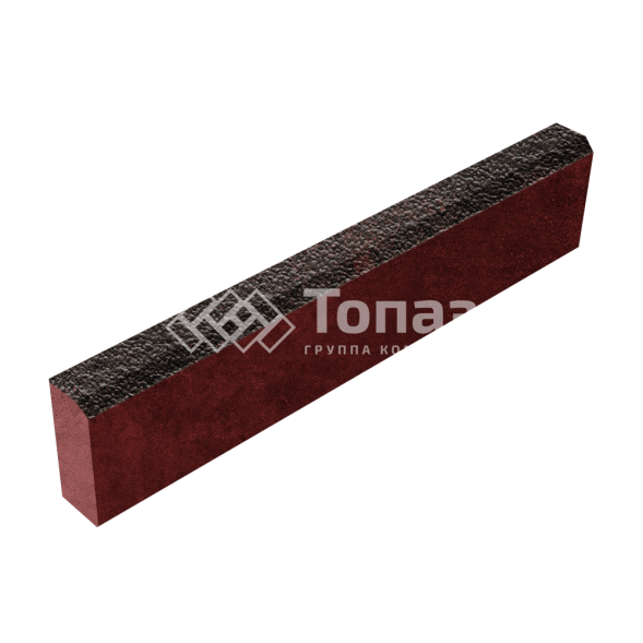 Камень бортовой БР 100.20.8, кармен с гранитной крошкой, красное основание