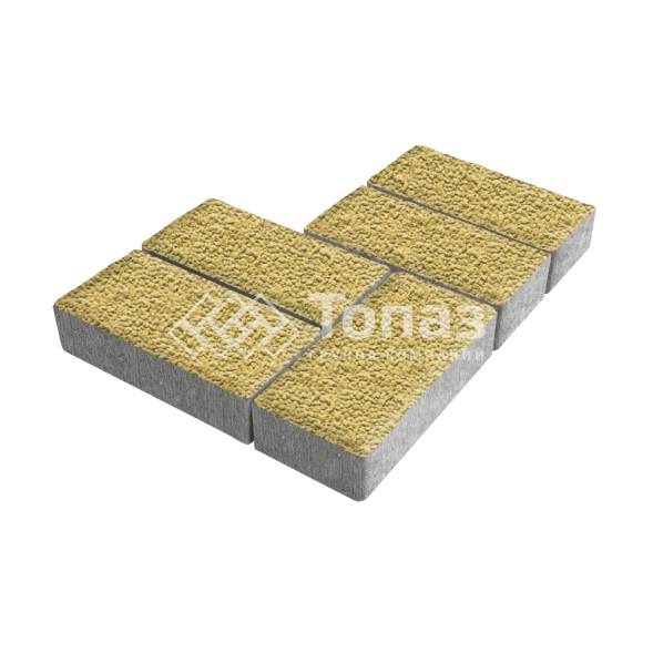 Тротуарная плитка 200х100х40, желтая с гранитной крошкой