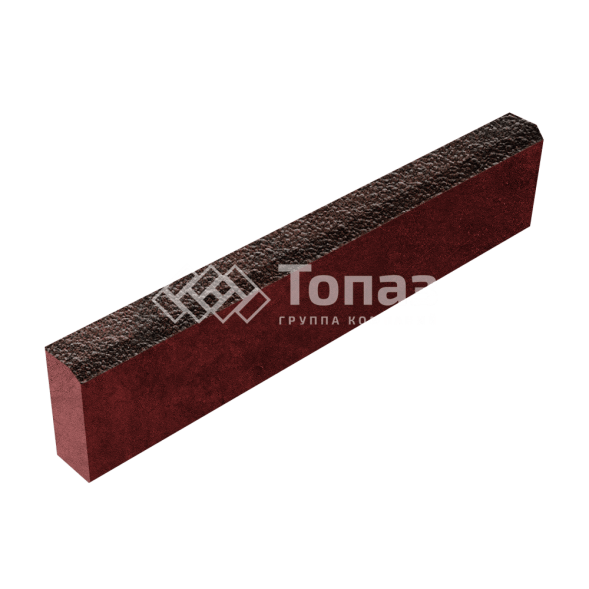 Камень бортовой БР 100.20.8, клинкер с гранитной крошкой, красное основание