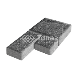 Тротуарная плитка Рубико, аляска черная с мраморной крошкой, 6 см