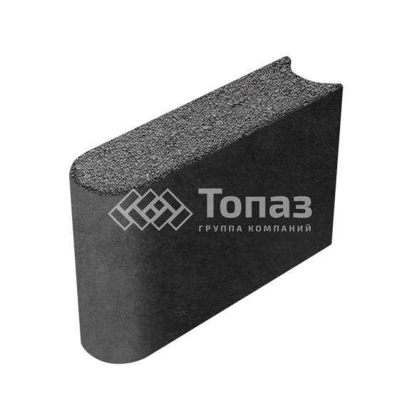 Камень бортовой БРШ 50.20.8, джафар черный на камне, черное основание