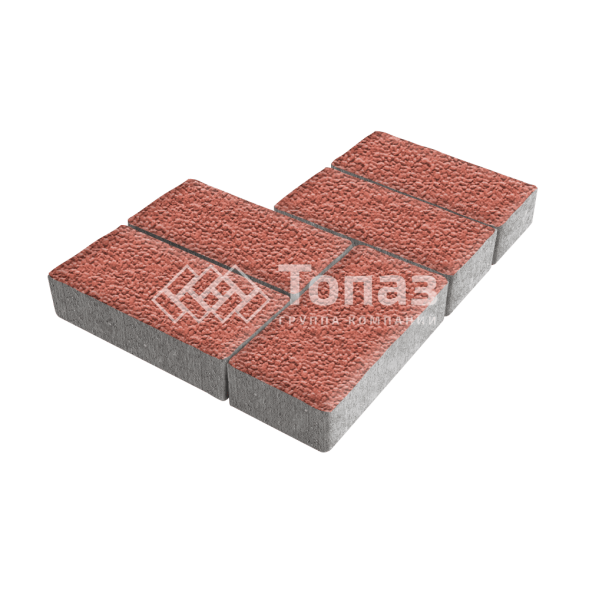 Тротуарная плитка 200х100х40, красная с гранитной крошкой