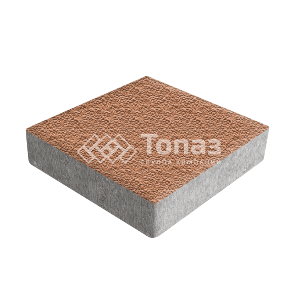 Тротуарная плитка Квадрат 200х200х40, оранжевая с мраморной крошкой