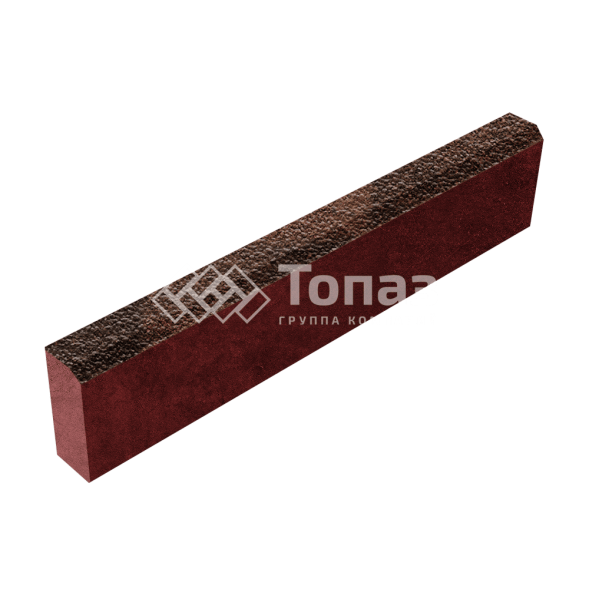 Камень бортовой БР 100.20.8, сорренто с гранитной крошкой, красное основание