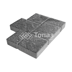 Тротуарная плитка Новый город, аляска черная с гранитной крошкой, 4 см