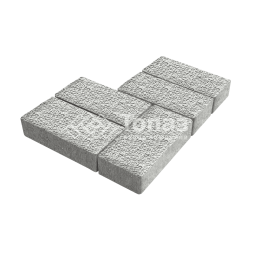 Тротуарная плитка 200х100х80, белая с мраморной крошкой