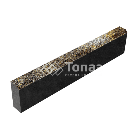 Камень бортовой БР 100.20.8, агат желтый с гранитной крошкой, черное основание