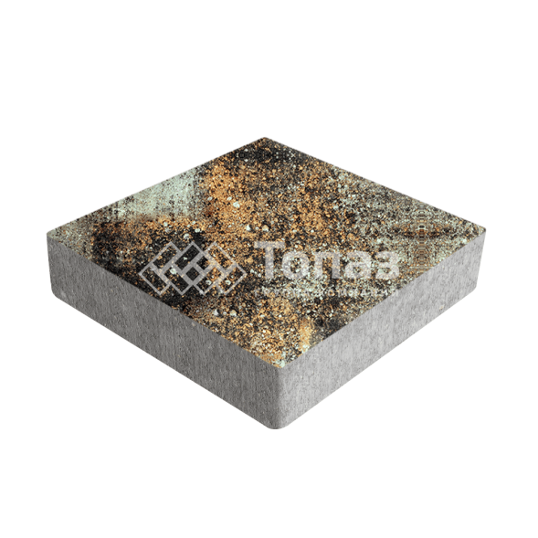 Тротуарная плитка Квадрат 200х200х60, агат кофейный   