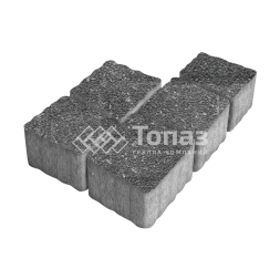 Тротуарная плитка Антик, аляска черная на камне, 4 см