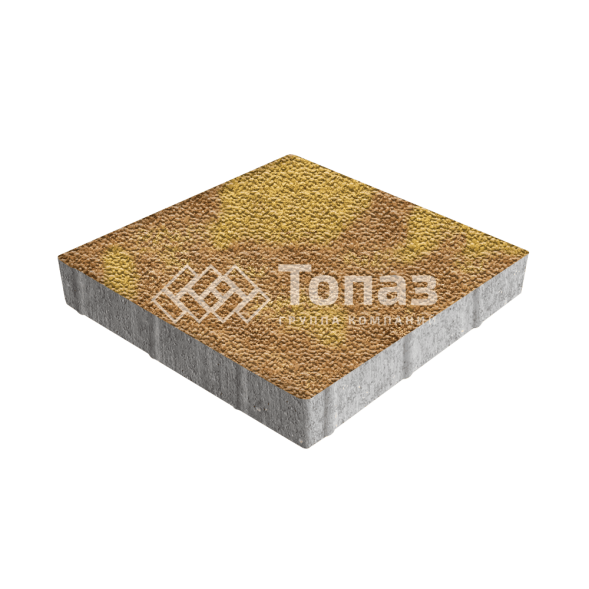 Тротуарная плитка Квадрат 500х500х70, шафран с мраморной крошкой  