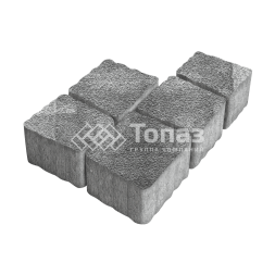 Тротуарная плитка Антик, антрацит на камне, 4 см