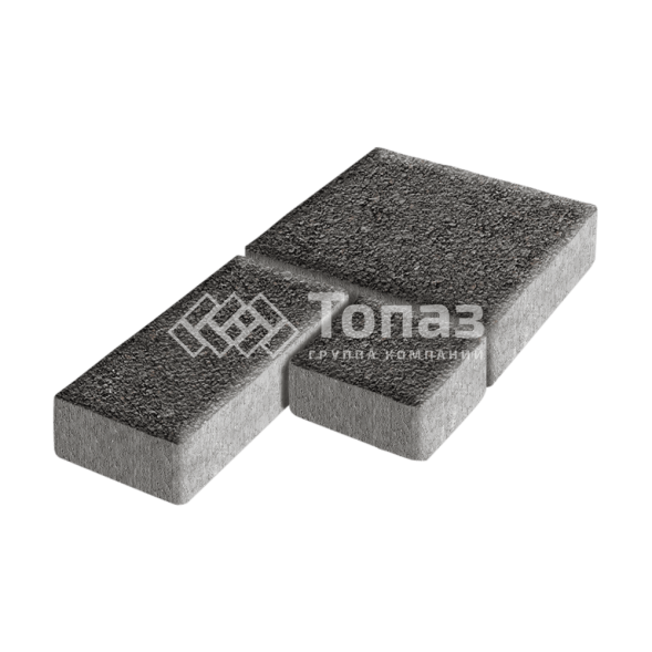 Тротуарная плитка Рубико, джафар черный на камне, 4 см