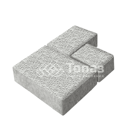 Тротуарная плитка Бергамо, белая с гранитной крошкой, 6 см