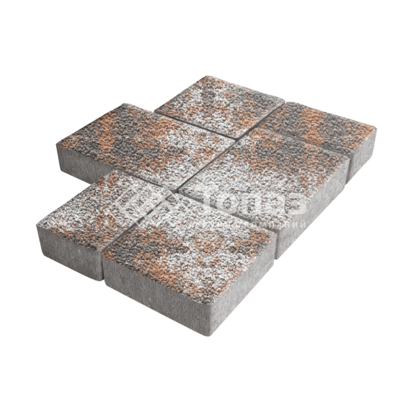 Тротуарная плитка Новый город, агат оранжевый с гранитной крошкой, 8 см