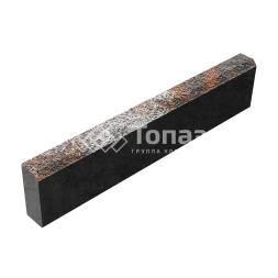 Камень бортовой БР 100.20.8, агат оранжевый с гранитной крошкой, черное основание