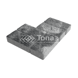 Тротуарная плитка 200х100х40, черно-белая с мраморной крошкой 