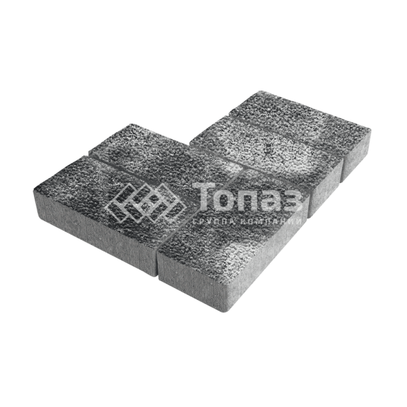 Тротуарная плитка 200х100х40, черно-белая с мраморной крошкой 