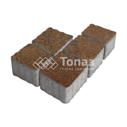 Тротуарная плитка Антик, джафар оранжевый на камне, 4 см