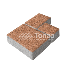 Тротуарная плитка Бергамо, оранжевая с гранитной крошкой, 6 см