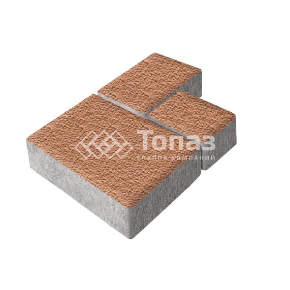 Тротуарная плитка Бергамо, оранжевая с гранитной крошкой, 6 см