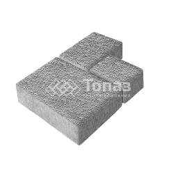 Тротуарная плитка Бергамо, серо-белая с мраморной крошкой, 6 см