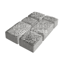 Тротуарная плитка Старый город, аляска белая с гранитной крошкой, 6 см