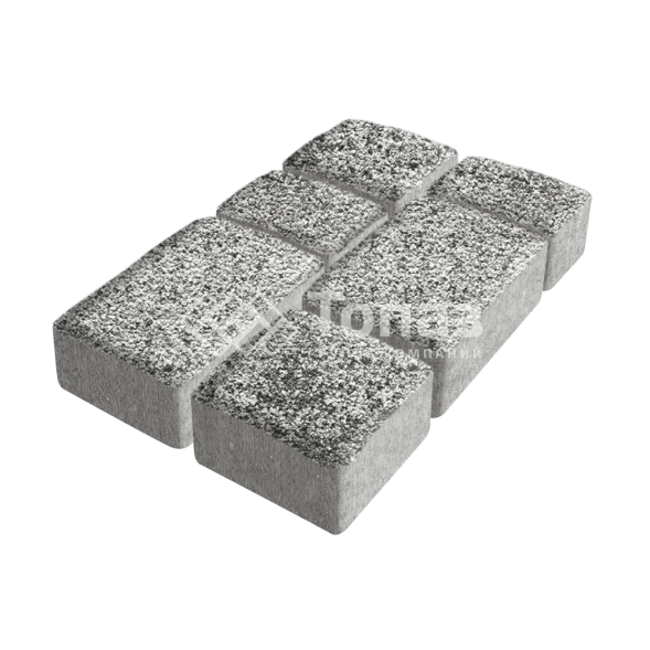 Тротуарная плитка Старый город, аляска белая с гранитной крошкой, 6 см