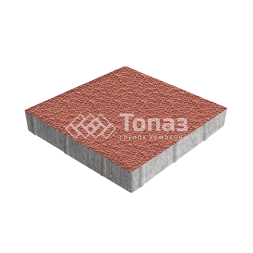 Тротуарная плитка Квадрат 500х500х70, красная с мраморной крошкой