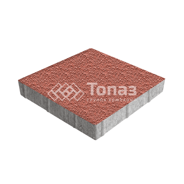 Тротуарная плитка Квадрат 500х500х70, красная с мраморной крошкой