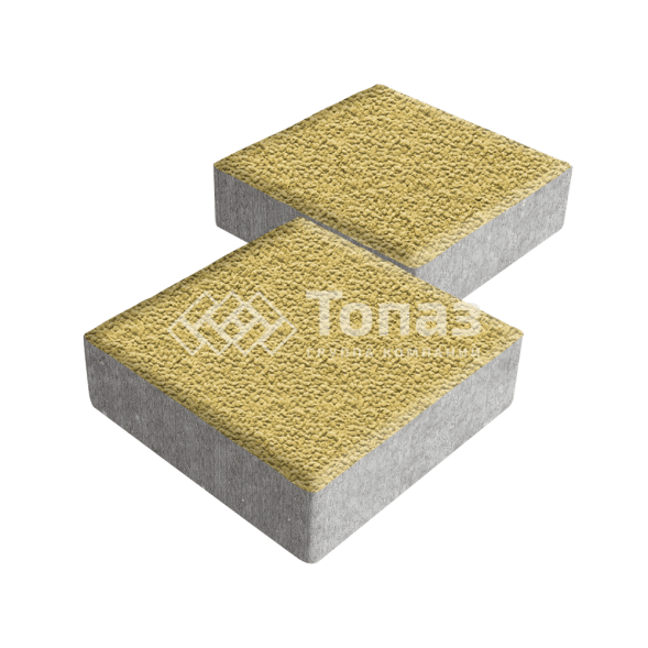 Тротуарная плитка Квадрат 200х200х60, желтая с гранитной крошкой